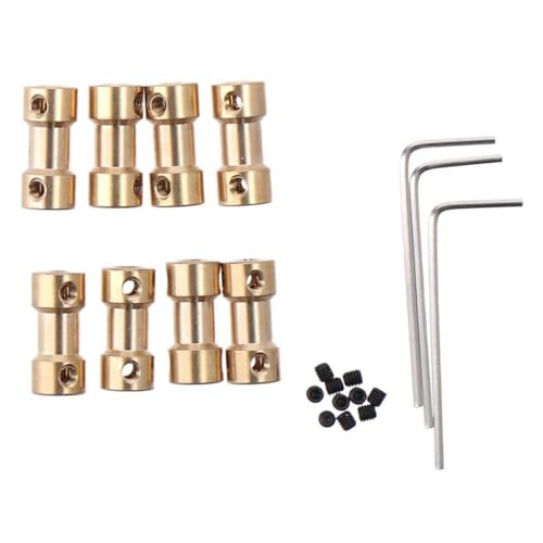 HOBBYIN 10PCS 3mm to 4mm Brass Shaft Coupling Joint Connector,Motor Shaft Extension Connector,Sleeve Joint Adapter for RC DIY Airplane Boat Robot