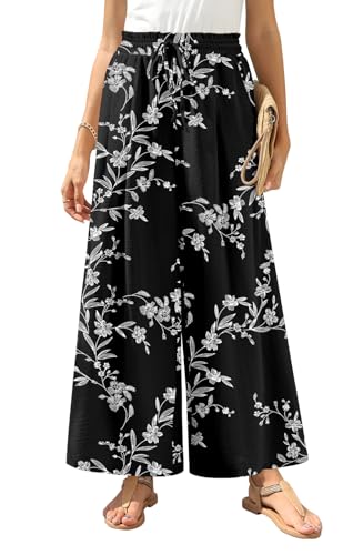 Bestbee Palazzo Pants for Women Dressy Casual Wide Leg Trousers Elastic Waist with Pockets2