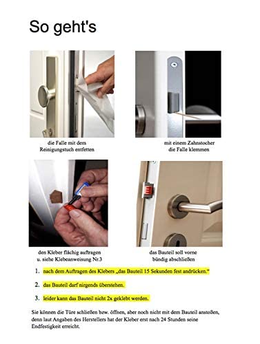 Hagn Ihre Sicherheit im Alltag Innovativer Aussperrschutz zum Aufkleben, individuelle Einbruchssicherung für alle Haus- und Wohnungstüren, Aussperrsicherung, einfache Montage