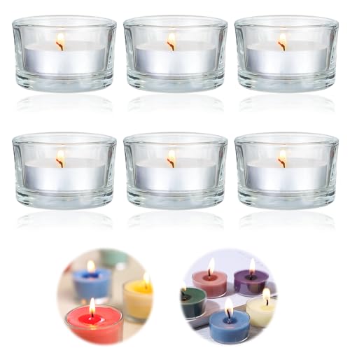 Porta Velas Decorativos: Ideas y Estilos para Iluminar tu Hogar Juego de 6 Portavelas de Cristal de 47 * 25mm, Porta Velas Decorativas Transparente Pequeñas para Decoración de Salón, Decoración de Mesa, Decoración de Bodas y Decoración de Fiestas