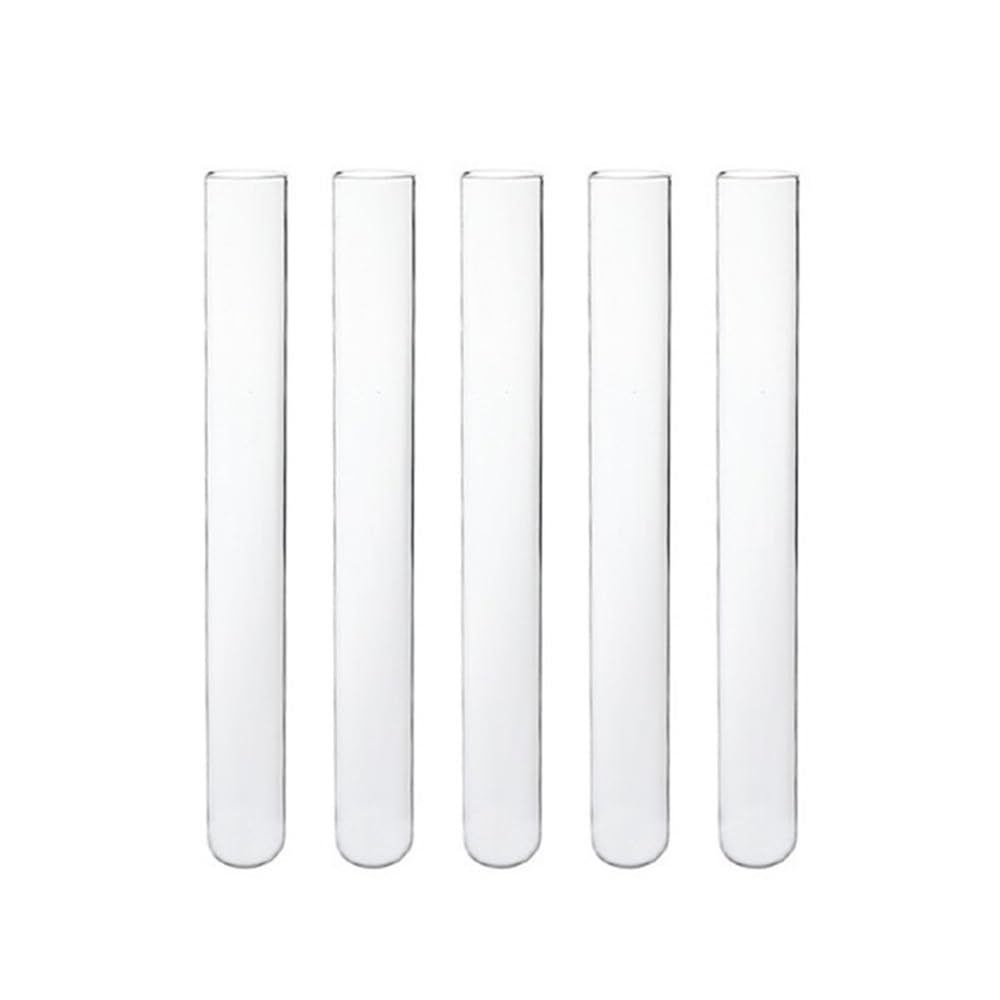 Tubos de almacenamiento de muestras 40 tubos de ensayo vidrio borosilicato 25 mm diámetro exteri0r y fondo redondo, longitud total 200