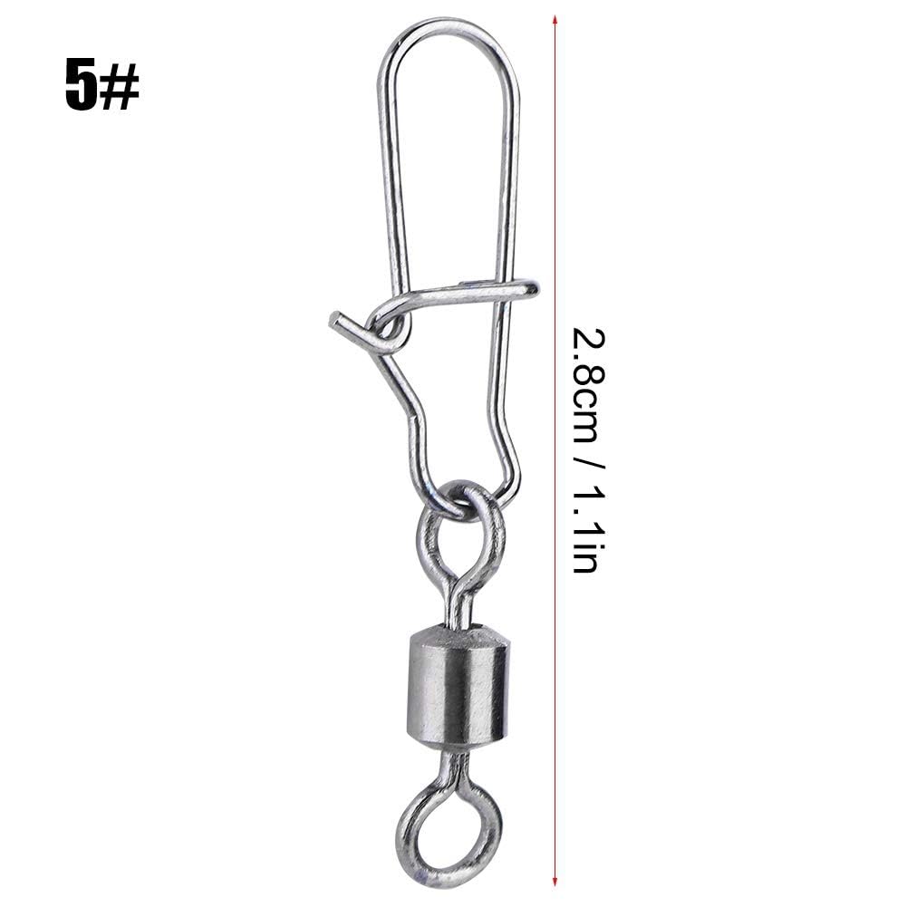 2# 4# 5# 6# 8# Fishing Glaton Rolling Rolling Set Stainless Steel Steel 50 Pieces Fast Blocking Design for Fishing Enthusiasm (5#)