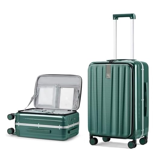 Best luggage wheels for cobblestone streets Hanke 24 Inch Front Opening Heavy Duty Suitcase