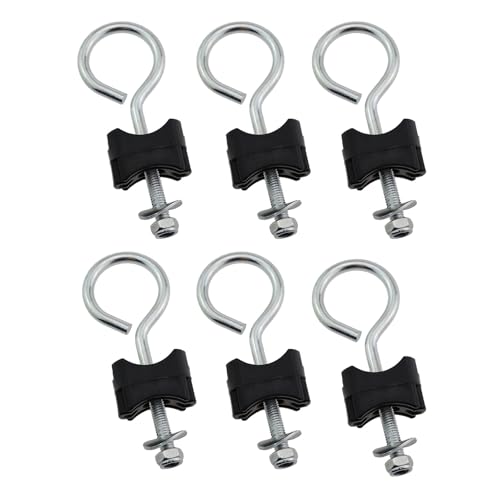 Guifeng 6PCS Galvanised Steel Trampoline Screw Circle Type Screw Nut Trampoline Fixing Fitting Trampoline Replacement Part Suitable for Trampolines and Gym Equipment
