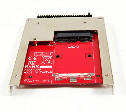 Image of IIDE-MSAT mSATA SSD to 2.5-Inch IDE Adapter Converter with Aluminum Frame Bracket - Latch and Retain mSATA SSD as 9.5mm 2.5 inch IDE SSD Drive