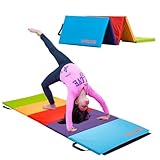 Flybar Antsy Pants Tumbling Mat – Gymnastics Mat, Easy to Clean, Sturdy, Foldable Tumbling Mat for Kids, Padded, Portable, Carrying Handle, Gymnastics Equipment for Activity Play, Vibrant Colors