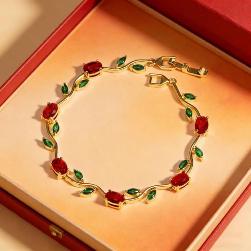 Image of Shining Diva Fashion Tulip Bracelet for Women, Floral Crystal, Anti Tarnish Jewellery Stylish Bracelet Gifts for Girls