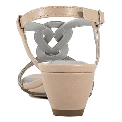 Image of LONDON FOG Womens Macey Demi-Wedge Dress Sandals