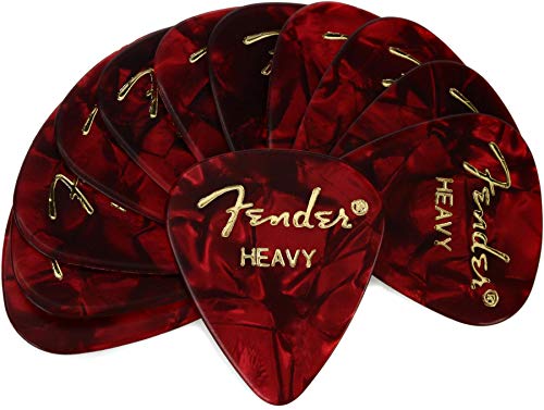 Image of Fender Premium Celluloid Guitar Picks 351 Shape, Red Moto, Heavy, 12-Pack