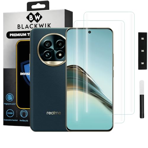Image of Blackwik Premium Curved UV Tempered Glass For Realme 13 Pro Plus Cellphone (Transparent, Pack of 2) Advanced Border Less Full Screen Coverage UV Screen Protector Guard With Installation Kit