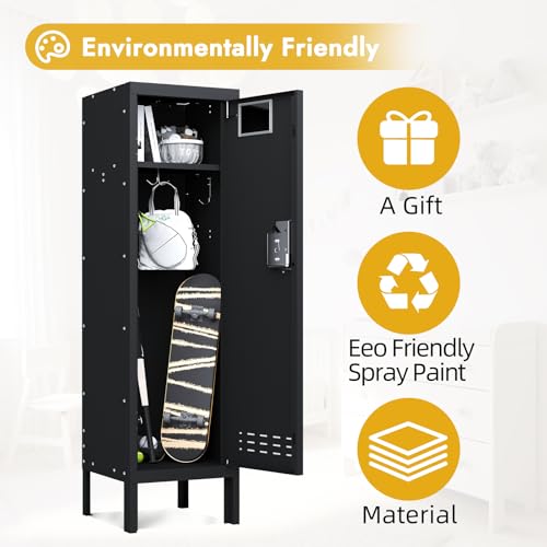 Image of BUTISOW Metal Kids Locker,Metal Cabinet Storage Lockers,Lockable for Employees with Door,54 inch Height Steel Locker,Lockable Steel Locker for Children's Room, Playroom, School,Gym