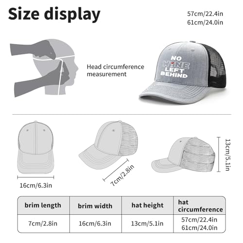 No Wine Left Behind Baseball Hats Women's Fashionable Outdoor Trucker Caps4