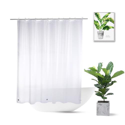 Image of Short Shower Curtain Liner 72x54 inch, Frosted Waterproof 8G EVA Plastic Bathroom Shower Liners 54 inch Length for Walk in tub Window