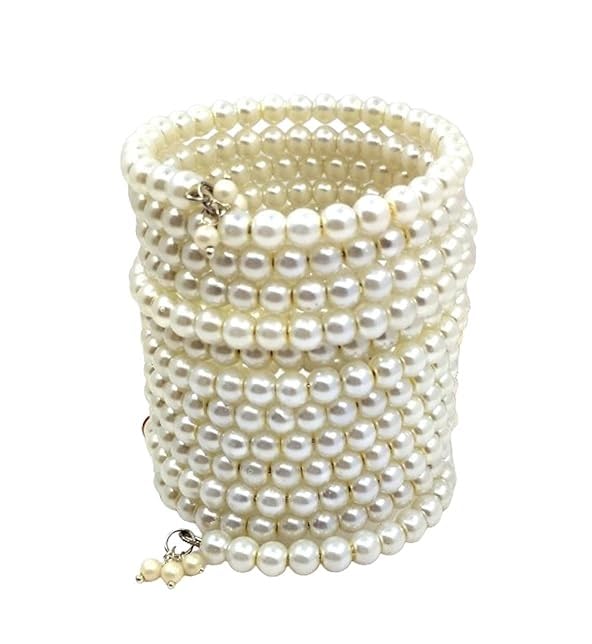Shivarth Trendy White Spiral Hoop Cuff Bangle Free Size Spring Bracelet Single Hand Bracelet Trendy Stretchable Churiyan for Women and Girls (Pack of 1) (B0D73H3QYW) Amazon Price History, Amazon Price Tracker