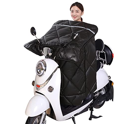 shangfu-team Scooter Windproof Leg Cover Bike Leg Lap Apron Cover Windproof Quilt Easy to Install Velvet Windshield Winter Warm Thick Motorcycle Cover, Black