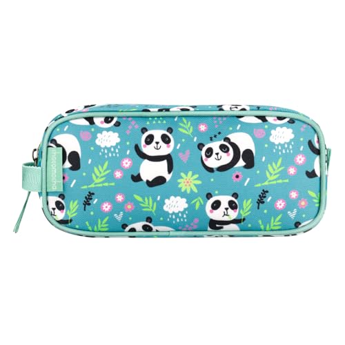 Image of Choco Mocha Kids Pencil Case for Girls, Soft Zipper Pencil Pouch for Girls Pencil Case for School, Panda Pencil Bag for Toddler Girl, Green