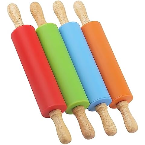 HAKZEON 4 Pack Mini Silicone Rolling Pins Cover