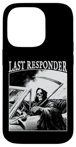 Funny Grim Reaper Last Responder Vintage Dad Goth Graphic X}zP[X iPhone 14 Pro p
