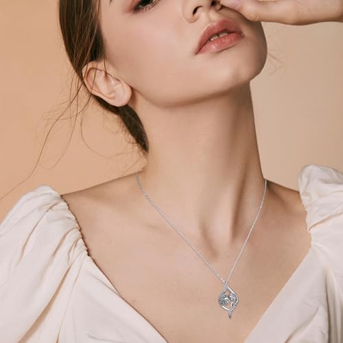 Lion Necklace for Women 925 Sterling Silver Lion and Women Pendant Animal Necklace Jewelry Gift for Women4