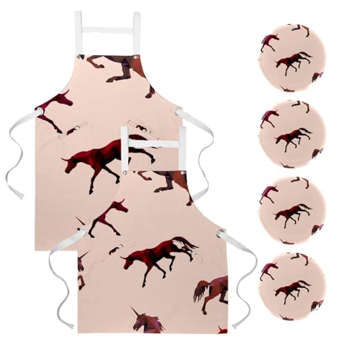 Tablier de cuisine licorne multicolore pour pâtisserie et bistrots