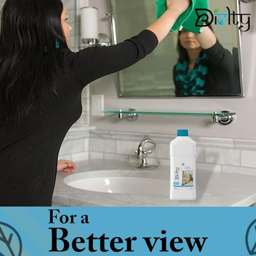 Image of Glass Cleaner liquid 1 liter, Windows & Mirrors cleaner, Glass Cleaner with ultra-shine Formula, Remove finger marks (Lemon)