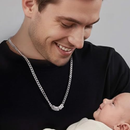 CALLIE Personalized Name Necklace for Men, 1-10 Family Nameplates Curb Chain Custom Pendant Necklace, Mens Jewelry, Valentine's Day Father's Day Birthday Gift for Dad Husband Grandpa Brother - Image 5