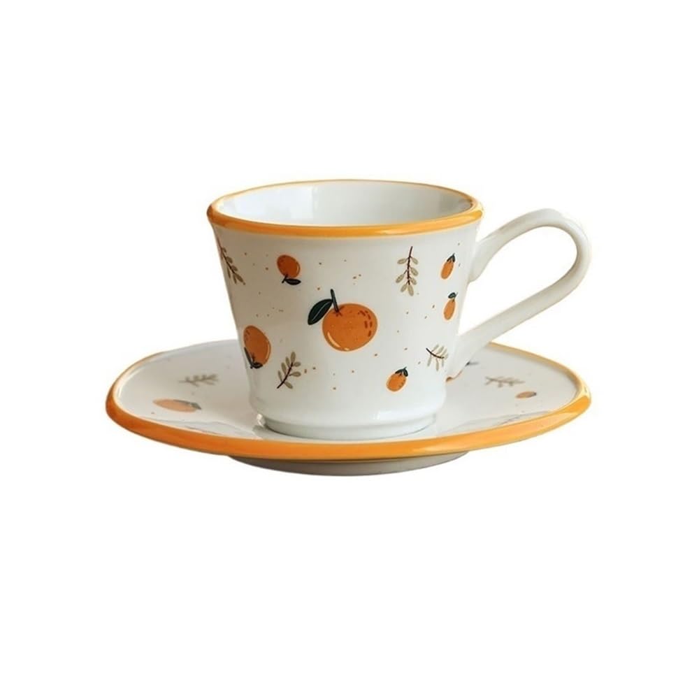 Ceramiczny zestaw kubków do kawy i spodków, kreatywny kubek do biura i domu, 200 ml do herbaty latte kubki na mleko