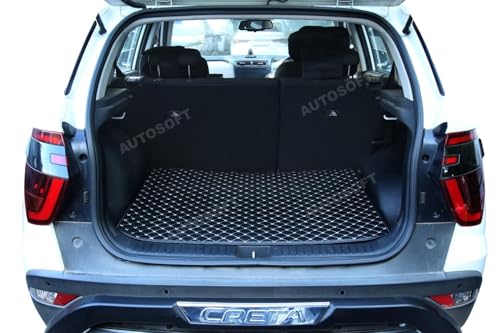 Image of Auto Soft BYD E6 7D Car Boot Mat | Premium Nappa Leathereite Trunk Liner | Waterproof Dustproof Anti-Slip Boot Mat | Diamond Cut Heavy Duty Dicky Mat | Durable Car Accessories for Cars