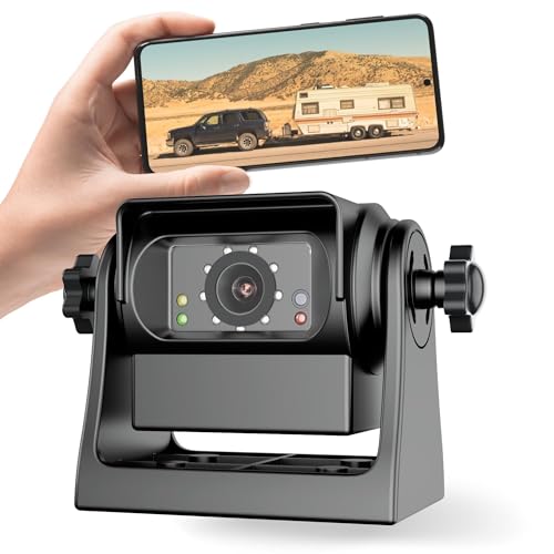 EWAY Strong Magnetic Wireless Backup Camera for iPhone Android, WiFi Hitch Camera Rechargeable Battery for Hitch Gooseneck Travel Boat Horse Trailer Truck...