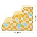 PJDDP Pet Foam Steps, 3 Step Foam Pet Stairs,Sturdy Dog Ramp for Couch,Lightweight Dog Ladder with Non-Slip Bottom,Washable Movable Dog Slope Stairs for Small Older Injured Dogs Cats,Yellow