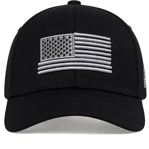 Image of IZUS Women USA-Flag Baseball-Cap American Patriotic Baseball Hats Men's Distressed-Cotton Dad-Hat for Adult Teens