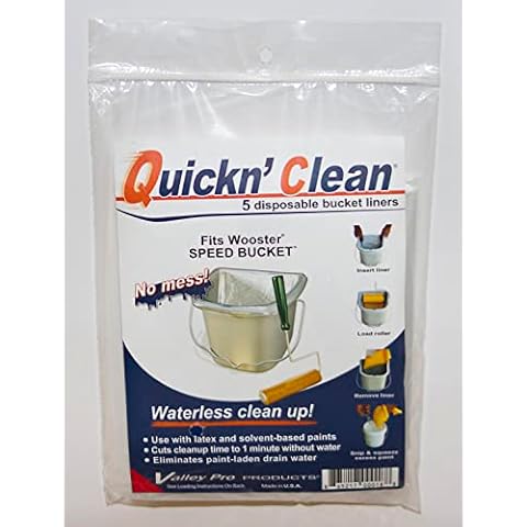 Quickn'Clean Disposable Paint Bucket Liner 5-Pack. Custom fits Wooster Speed Bucket. Cover