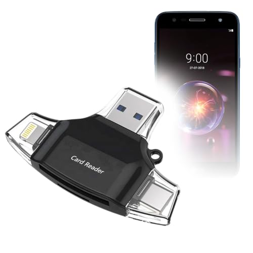 BoxWave Smart Gadget Compatible with LG X Power 3 - AllReader SD Card Reader, microSD Card Reader SD Compact USB - Jet Black