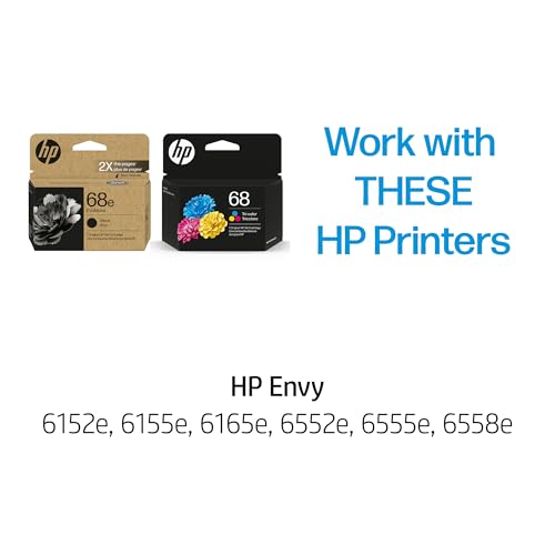 Image of HP 68e EvoMore Black Original Ink Cartridge and 68 Tri-Color Original Ink Cartridge Bundle