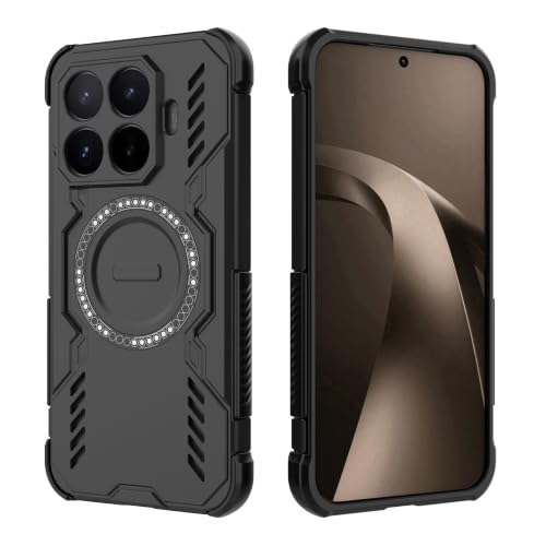ESHUYI Magnetische Hülle für Xiaomi 17T Pro MagSafe-kompatibel Stoßfestes Hardcase mit Luftkissen-Ecken Wärmeableitung TPU+PC Hybrid Handyhülle Schwarz
