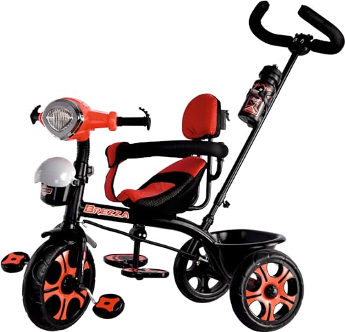 Image of Dash Super Baby Tricycle /Cycle with with Parental Control Handle 1-5 Years, Comfortable Seat and Sipper for Boys and Girls -Upto 25 Kg -Indoor and Outdoor (BREZZA DX) (Yellow)