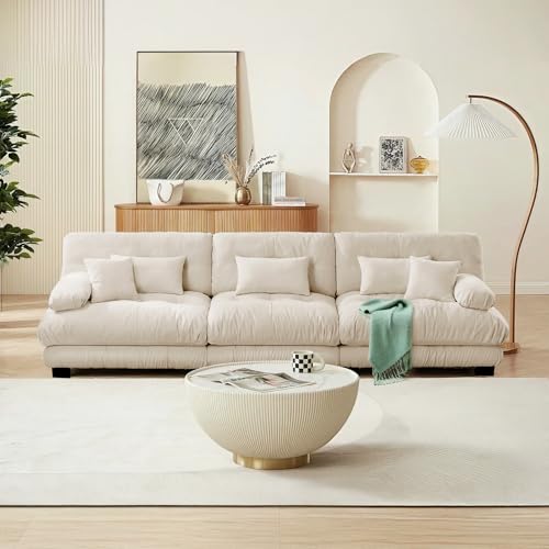 Image of SoarFlash 133.8 inch Sectional Sofa 3 Seat Couch, L Shaped Modern Sofa with Solid Wood Legs, Couches Sofas for Living Room Apartment, Comfortable Small Couches for Small Spaces, Camel