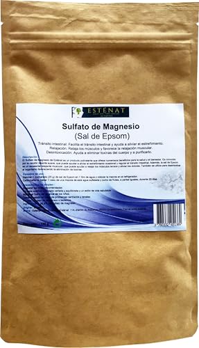 ESTENAT Sulfato de magnesio (Sal de Epsom) 150G - Suplemento dietético en polvo - 60 dosis diarias - Esténat