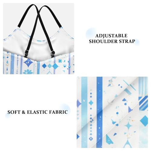 KLL Blue Stripe Girl 1 Piece Swimsuit Beach Swimwear with Adjustable Straps UPF 50+3