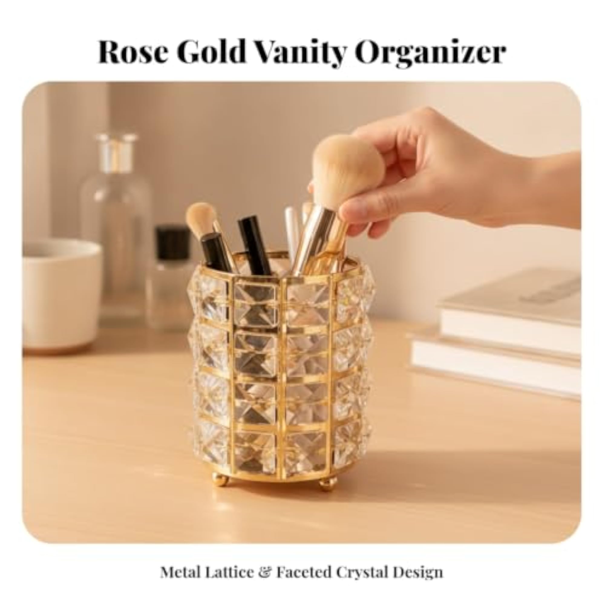 Transparent Cosmetic Organizer with Iron Frame