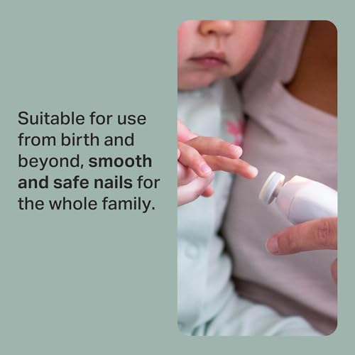 Tommee Tippee Electric Baby Nail File, with Six Filing Heads for Baby and Adult Use, Infant Nail Clipper with LED Light and Adjustable Speed and Direction Settings - Image 4