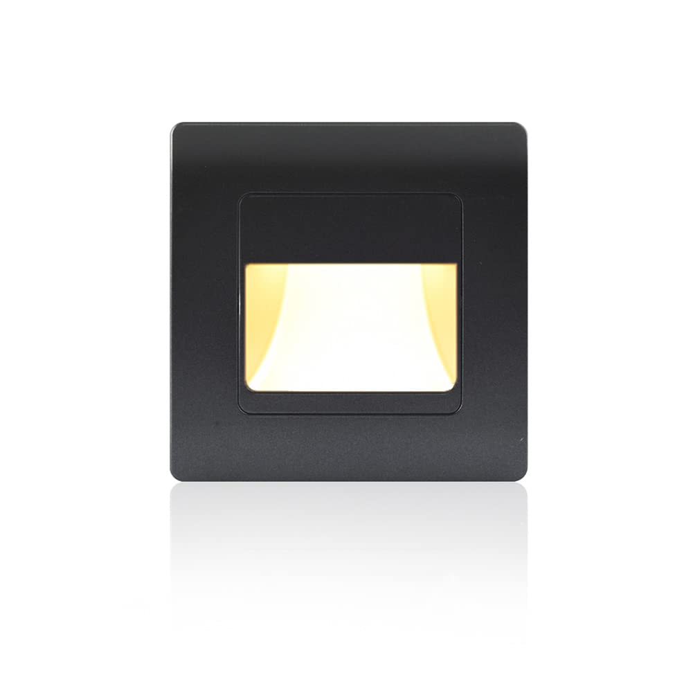 Opaeroo Recessed LED Stair Light Wall Lamp Motion Sensor Wall Lamp AC85-265V Step Lamp Corridor Lighting Indoor Wall Lighting 1PcsColdWhite Black