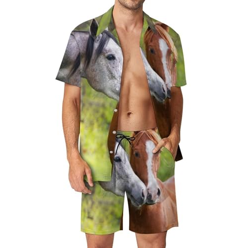 Chemise hawaïenne hommes ensemble plage 2 pièces avec pantalon pour soirées d'été et vacances