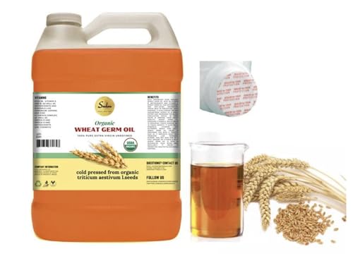 100% Pure USDA Certified Organic Extra Virgin Unrefined Wheat Germ Oil- 4 lbs/ 64 fl.oz