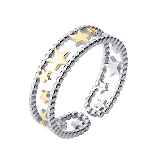 Bague ajustable pour femme double couche motif étoile | Idée cadeau