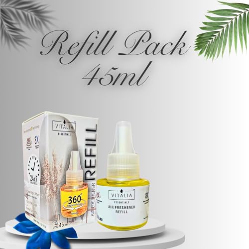 Image of Vitalia Essentials Air Freshener Refill Pack | Room & Bathroom Freshener Refill | 8X Concentrated Formula | 360-Degree Balanced Fragrance Release | Compatible with Other Machines (AQUA ROSE)