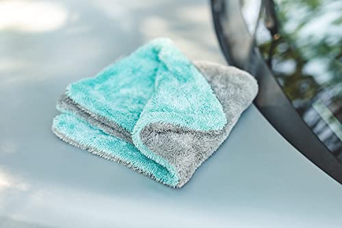 Image of Auto Hub Microfiber Car Cleaning Cloth and Wash Mitt Kit - Includes Ultra Soft 1200 GSM Extra Large (60x40 CM) Microfiber Cloth for Car and Dual Sided Chenille Microfiber Wash Mitt 1700 GSM