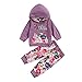 Geagodelia Baby Mädchen Kleidung Set Langarm Hoodie Kapuzenpullover + Hose Babykleidung Set 0-24 Monate Herbst Winter Neugeborene Baby Outfit (Lila, 12-18 Monate)