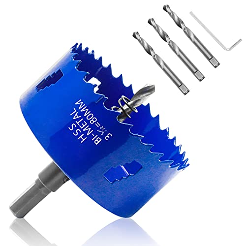 Image of 3-1 /8 Inch Hole Saw with Arbor, 1.2 Inch Cutting Depth