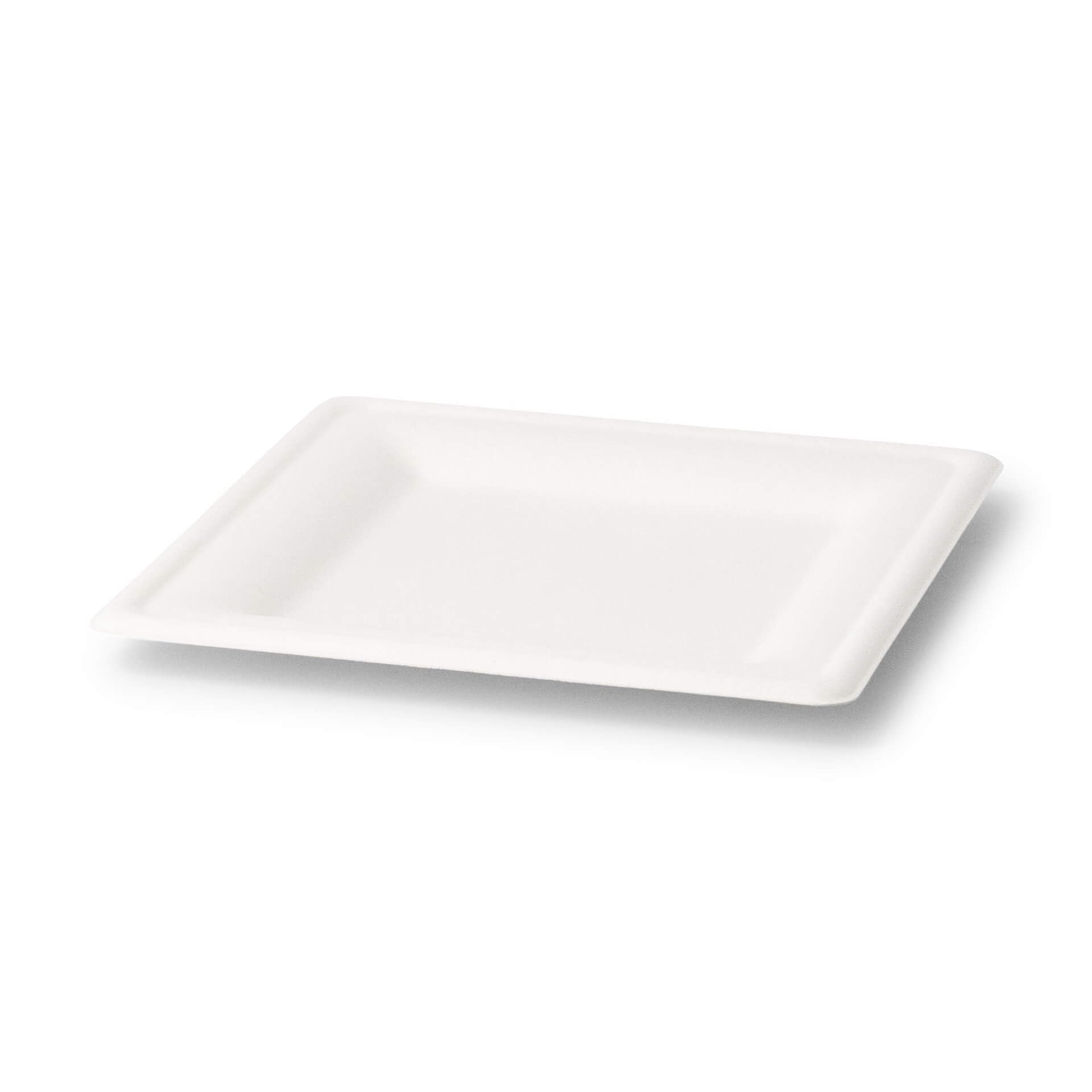 BIOZOYG zastawa stołowa z bagasą | 500 sztuk kwadratowych talerzy z trzciny cukrowej białej 20x20 cm | Organiczne jednorazowe naczynia, płaskie menu i jednorazowe talerze imprezowe